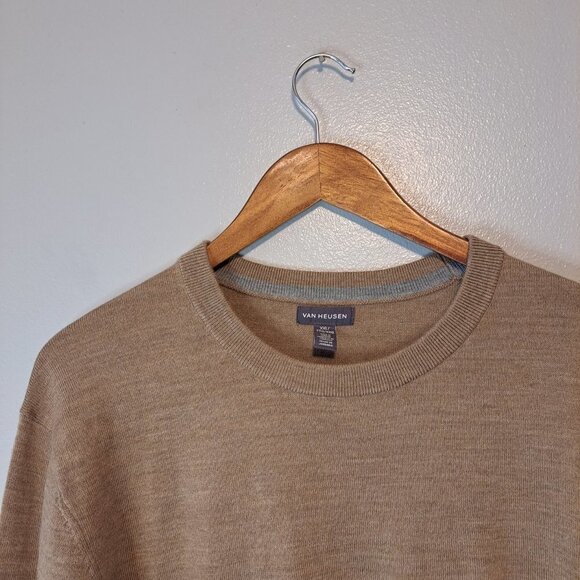 Van Heusen Mens Pullover Tan Crew Neck Long Sleeve wool  Sweater Size XXL - Picture 4 of 9